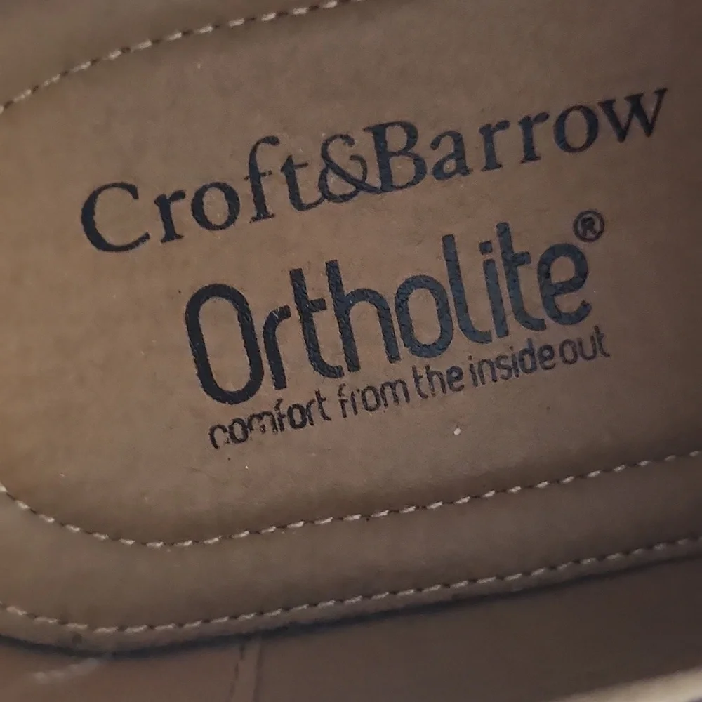 Men's Croft and Barrow Ortholite Brown Dress Tie Shoes - 10 Wide